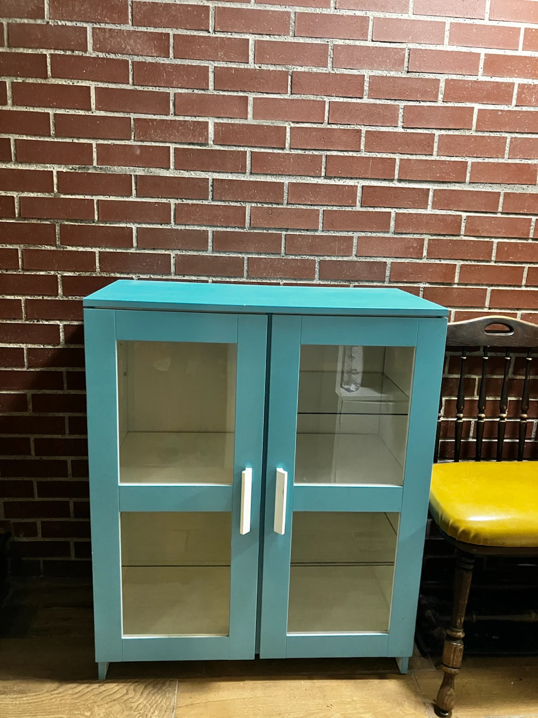 Turquoise Glass Door Cabinet