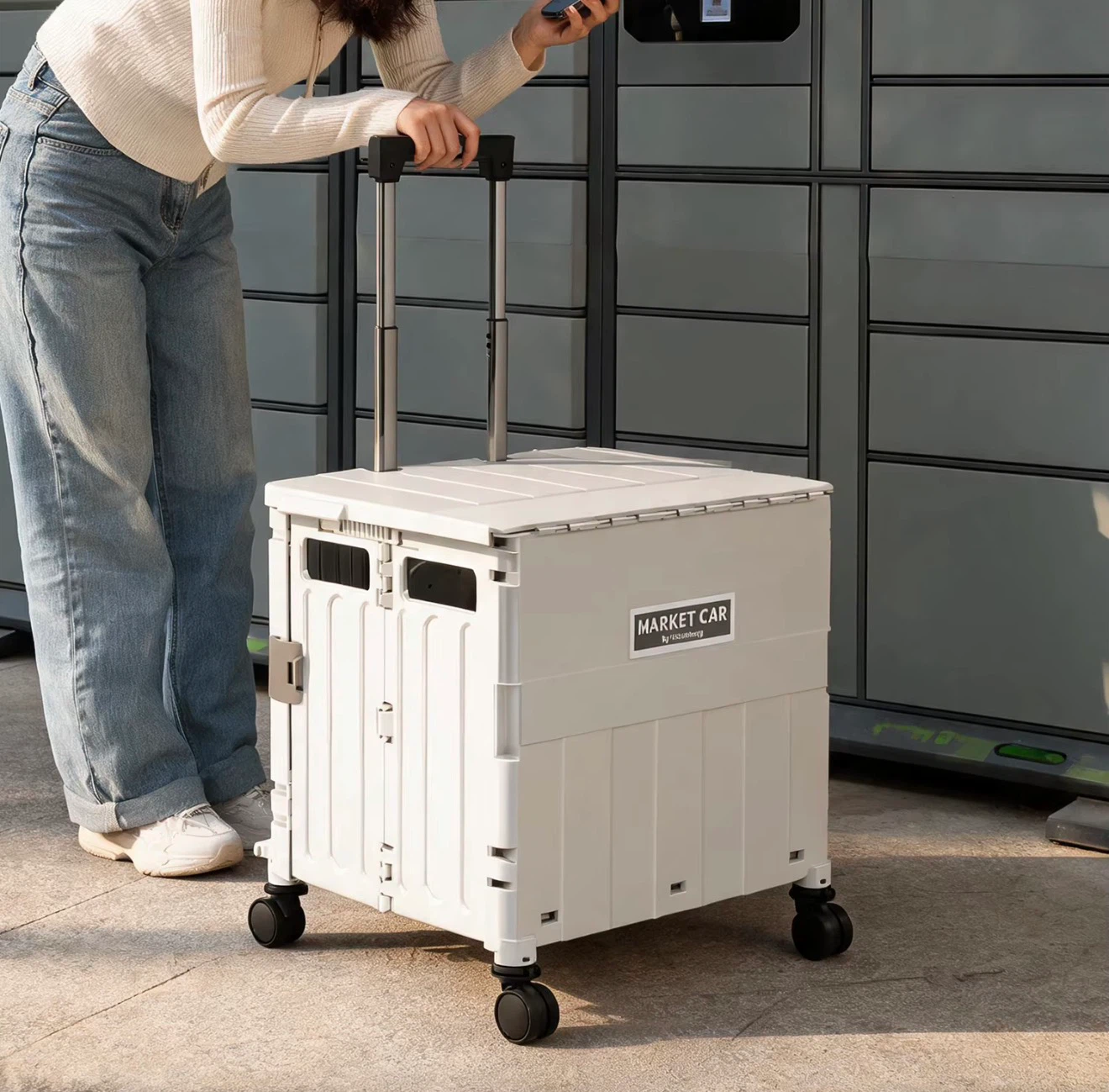 New Foldable Utility Cart with 360°