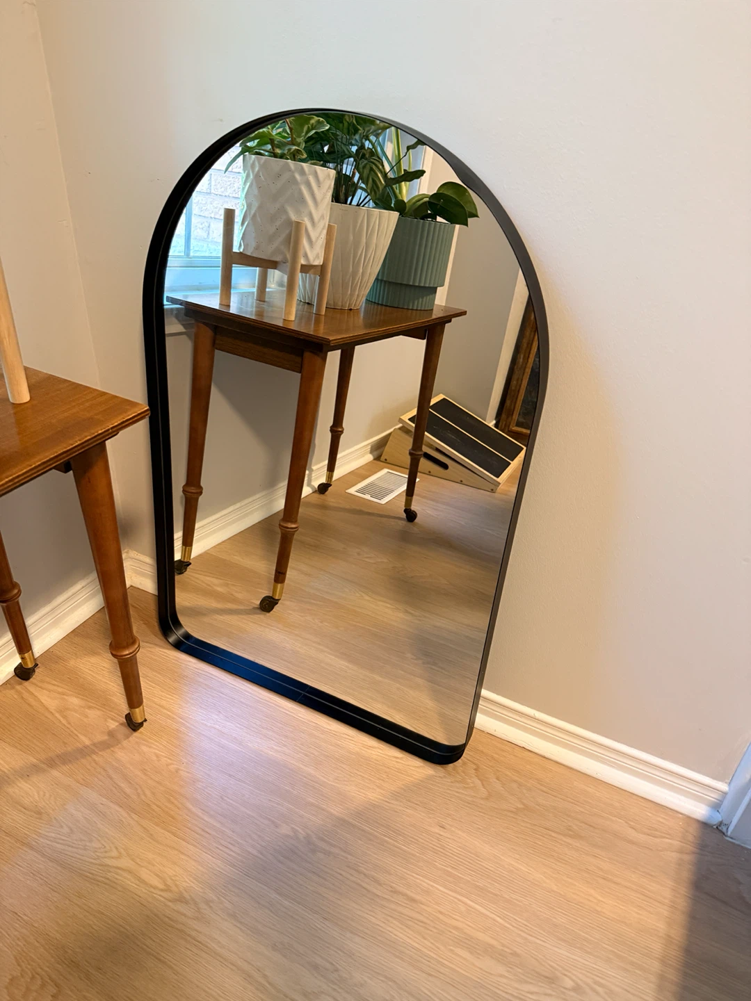 Arched Black Wall Mirror