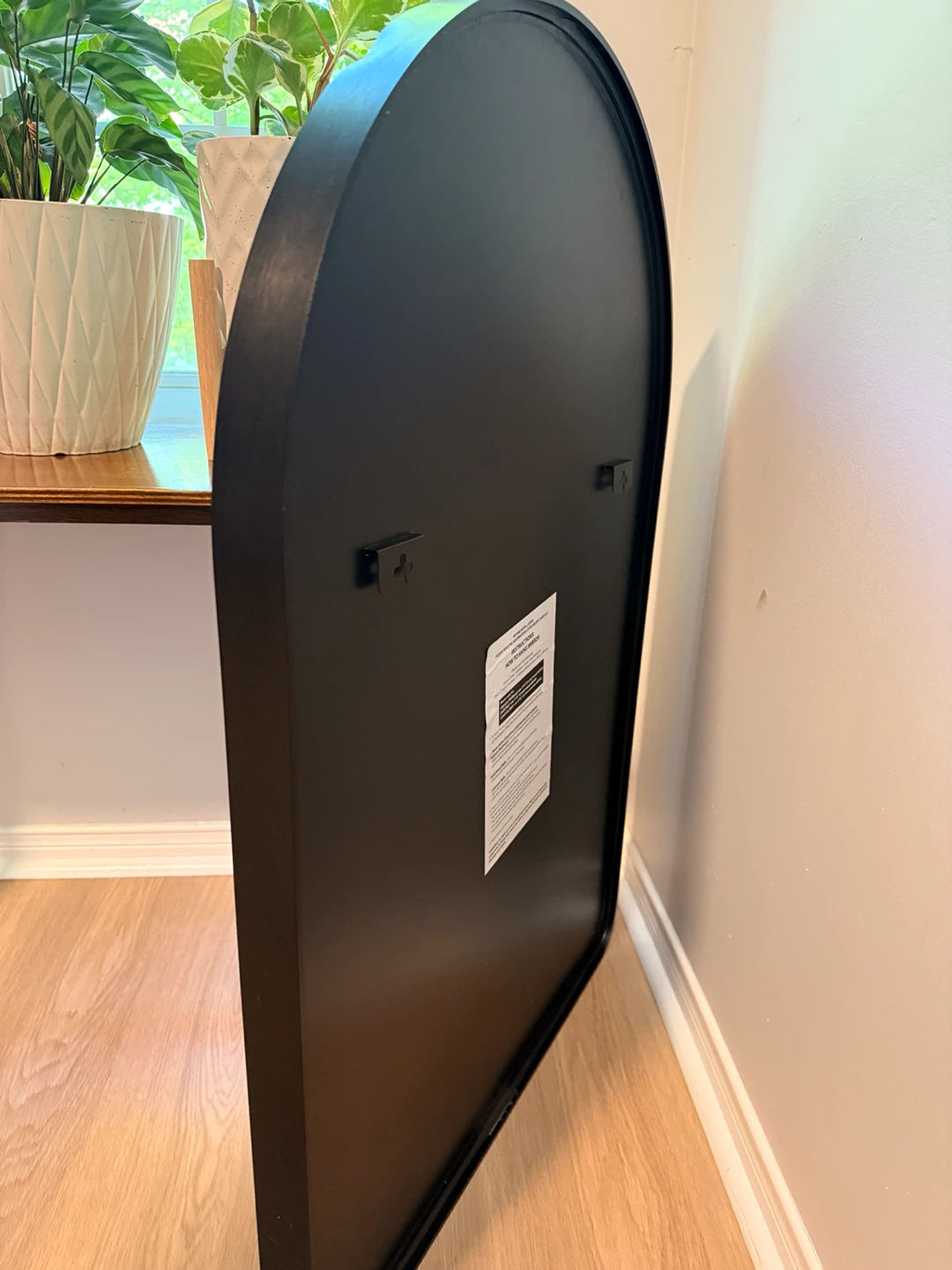 Arched Black Wall Mirror - photo 2