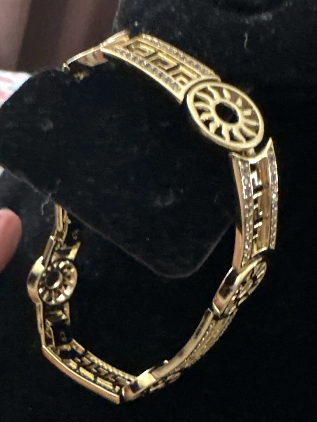 14k Gold-Tone laminated Greek Key Bracelet