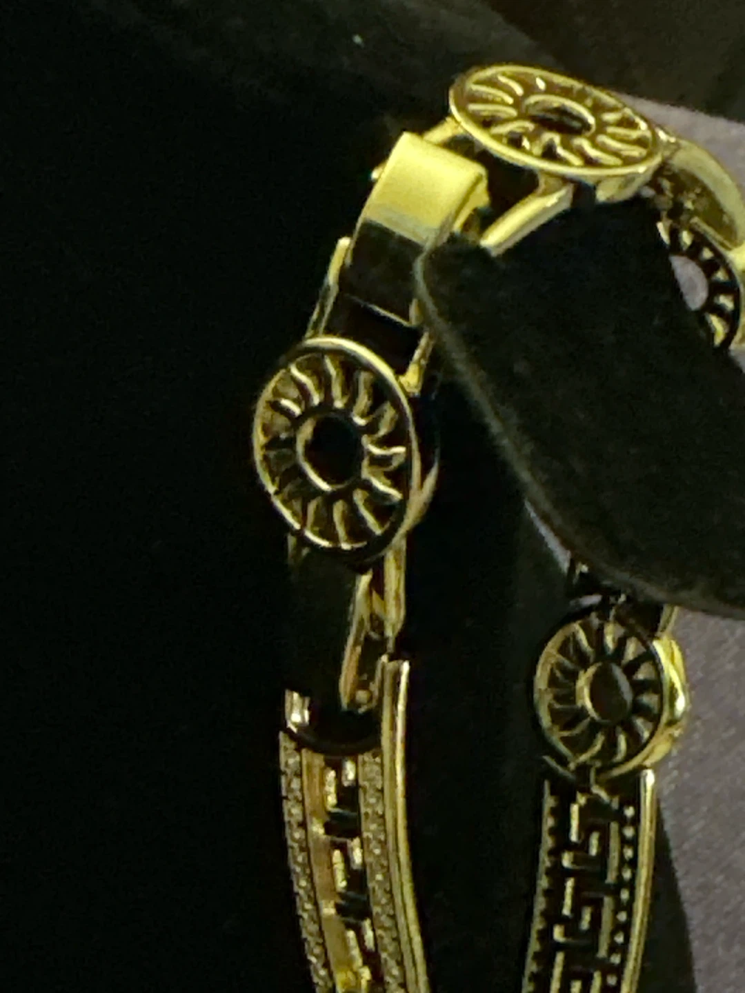 14k Gold-Tone laminated Greek Key Bracelet - photo 2