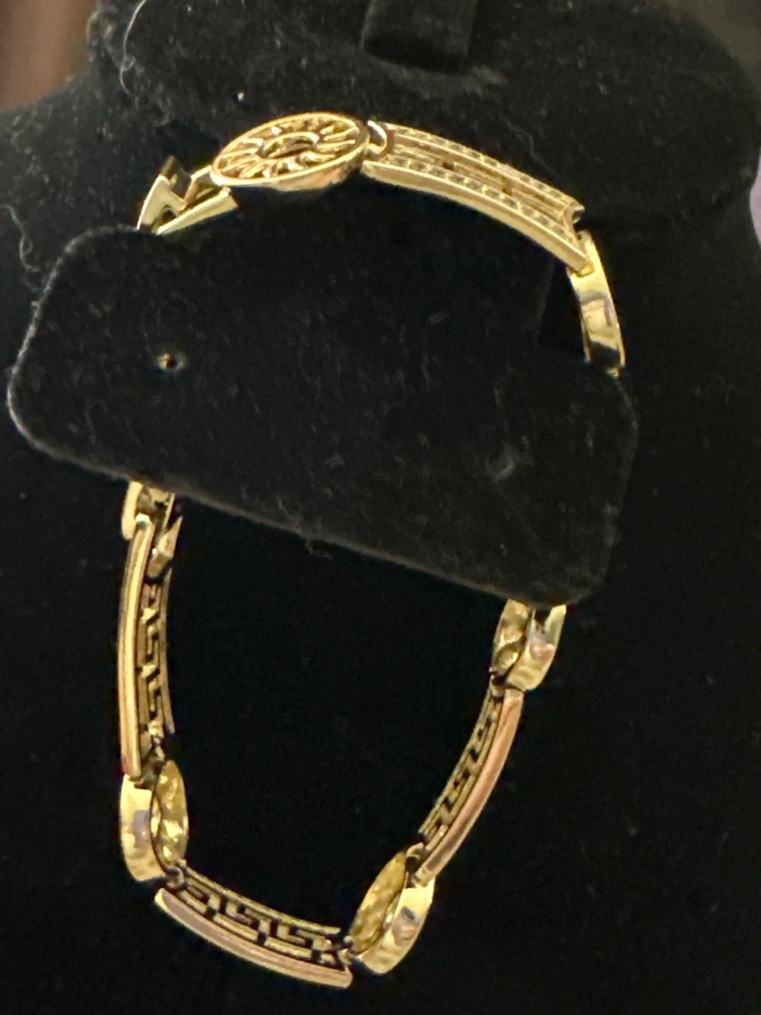 14k Gold-Tone laminated Greek Key Bracelet - photo 3