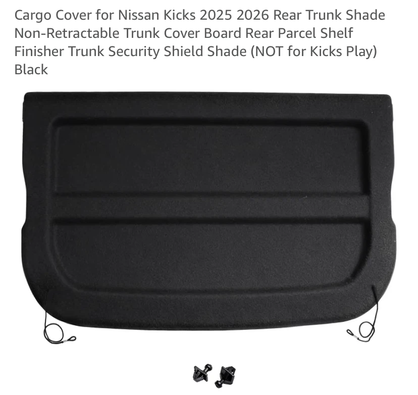 Nissan Kicks 2025-2026 Rear Cargo Cover