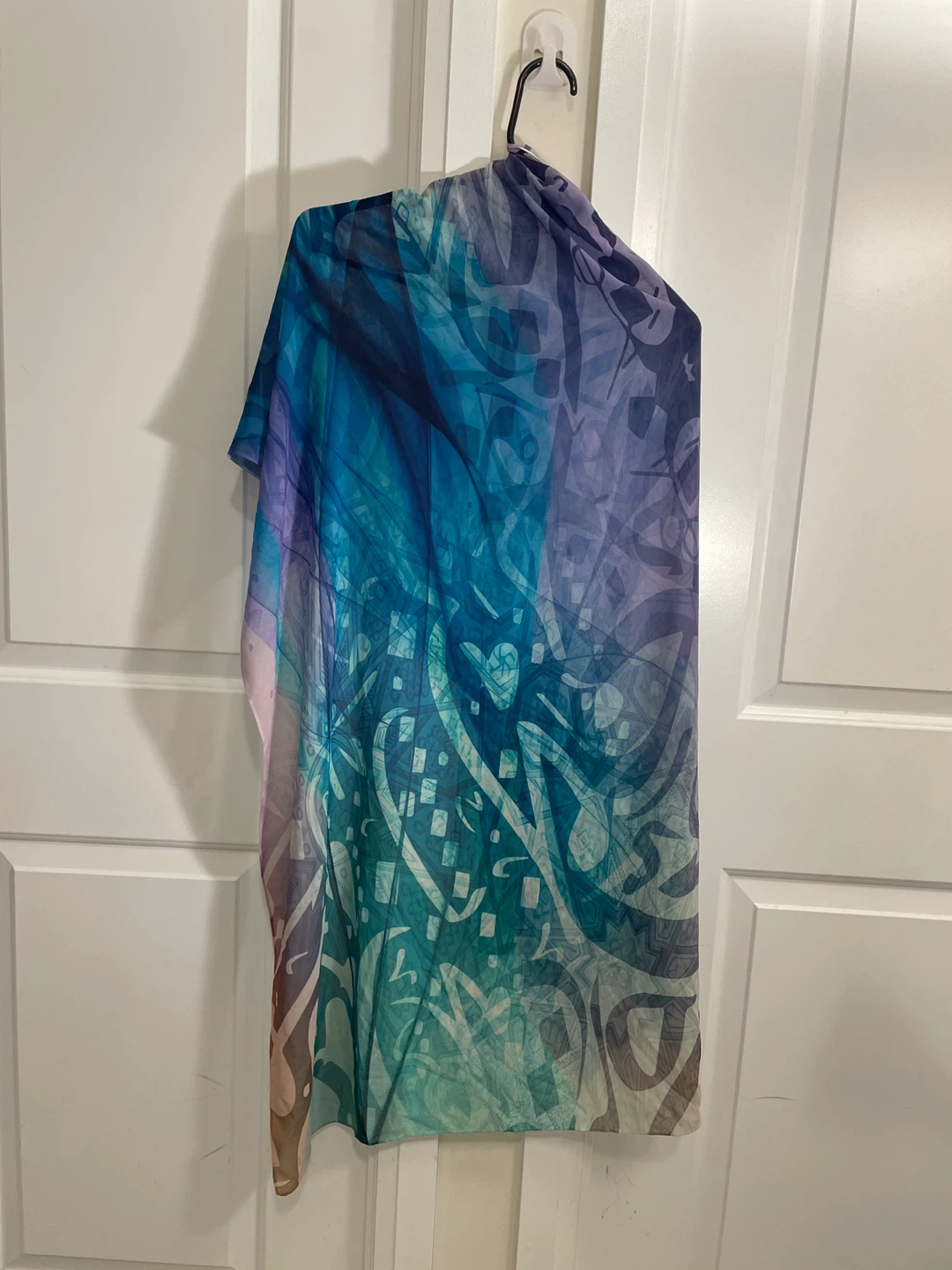 Blue and Purple Patterned Scarf