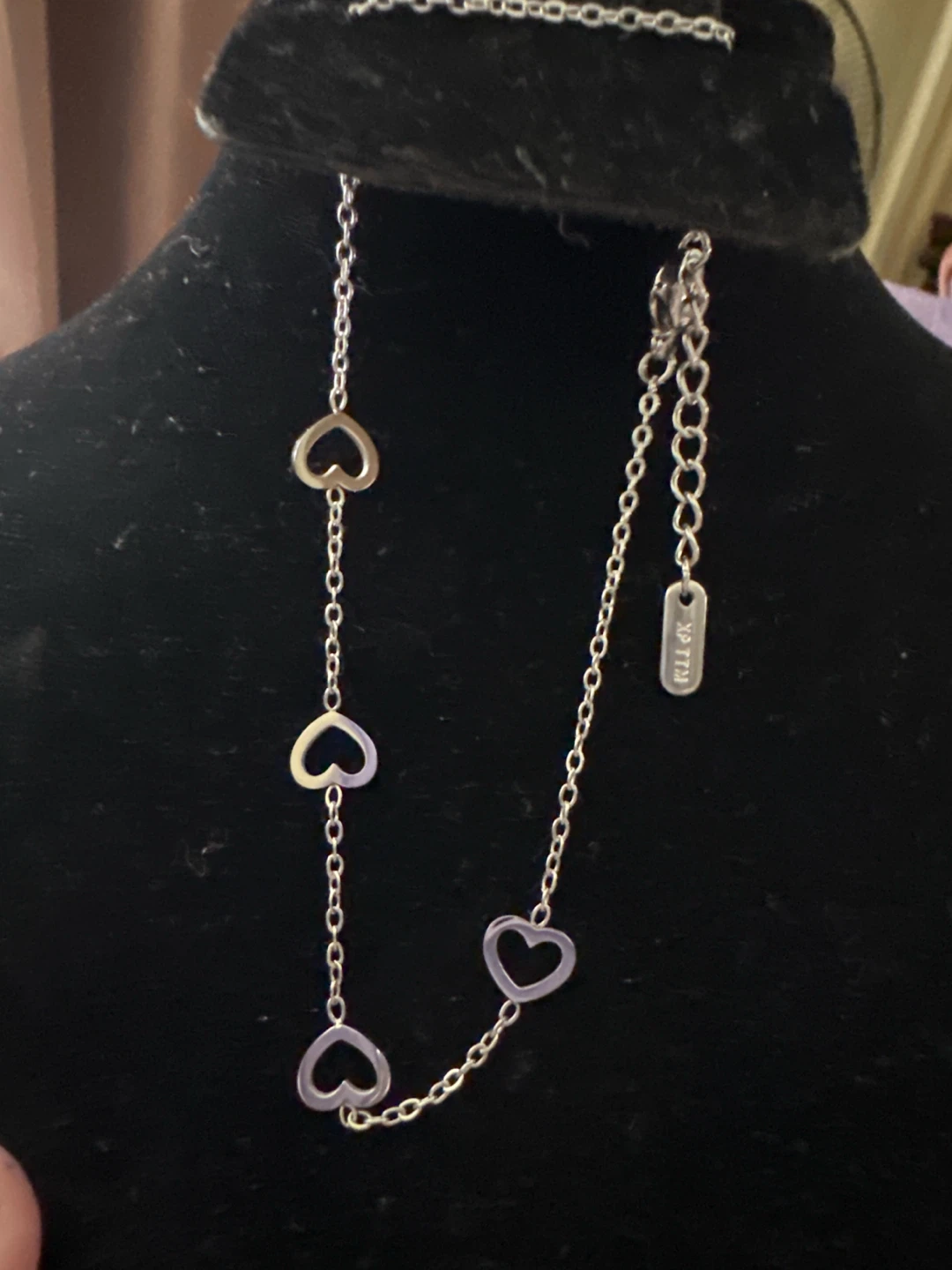 XP Jewelry Silver Tone Heart Chain Necklace
