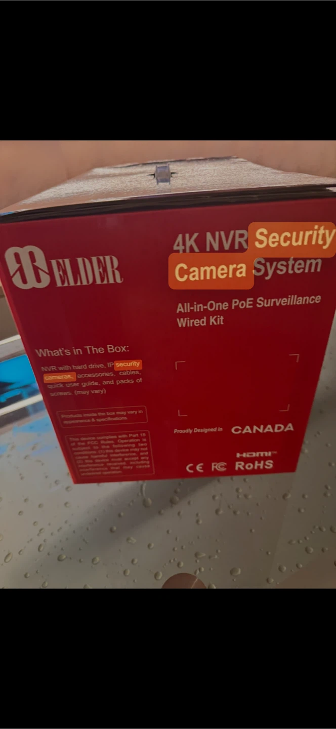 Elder 4K NVR Security Camera Wired Kit - photo 3