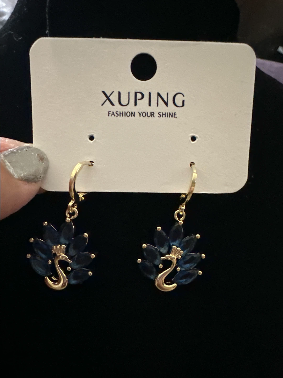 14k gold laminated Peacock Design Hoop Earrings