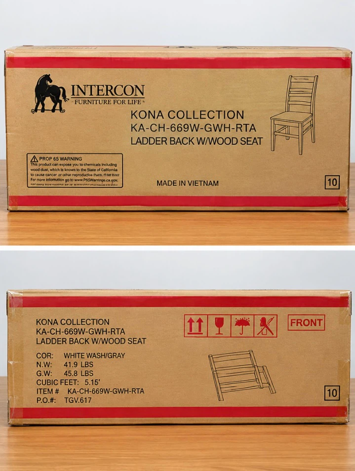 Brand New Solid Wood Ladder-Back Dining Chairs – Set of 2 - photo 2