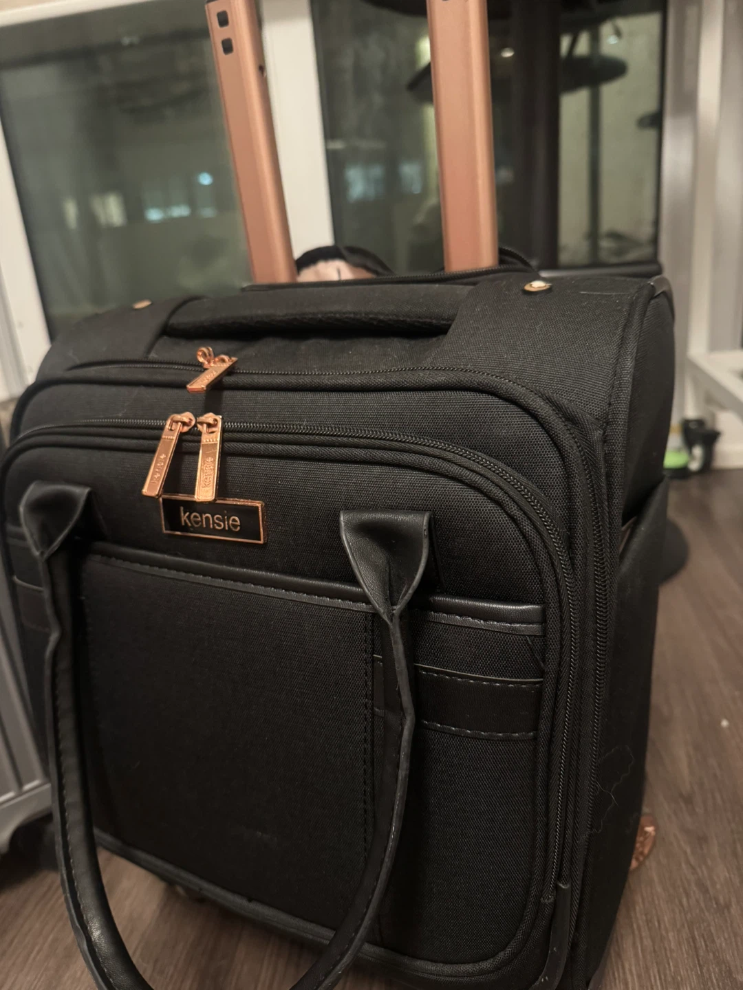 Kensie Black Rolling Carry-On Luggage