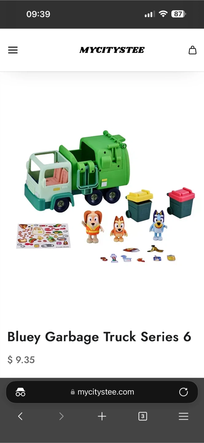 Bluey Garbage Truck Toy Set