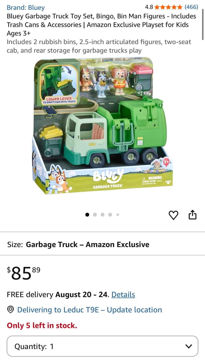 Bluey Garbage Truck Toy Set - photo 2