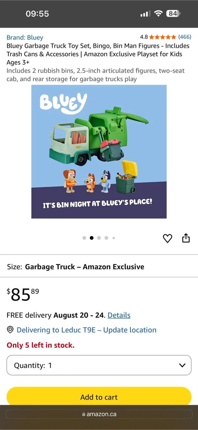 Bluey Garbage Truck Toy Set - photo 4