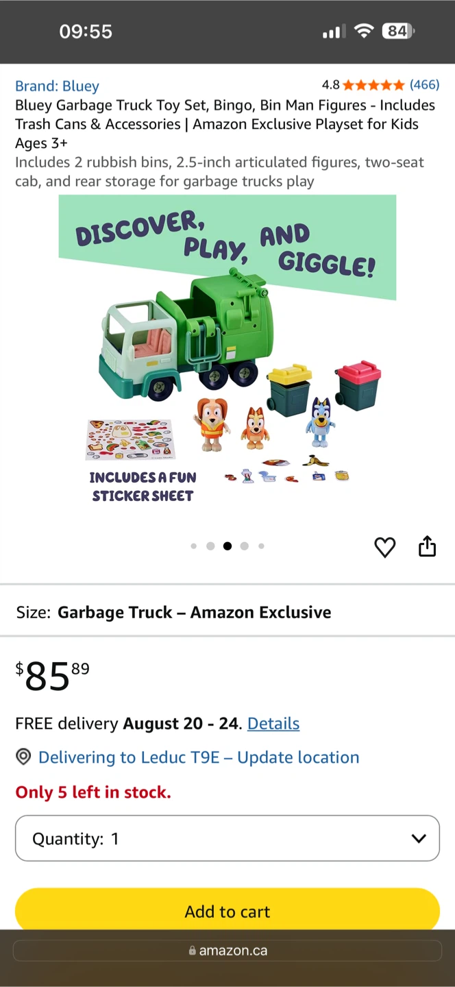 Bluey Garbage Truck Toy Set - photo 5