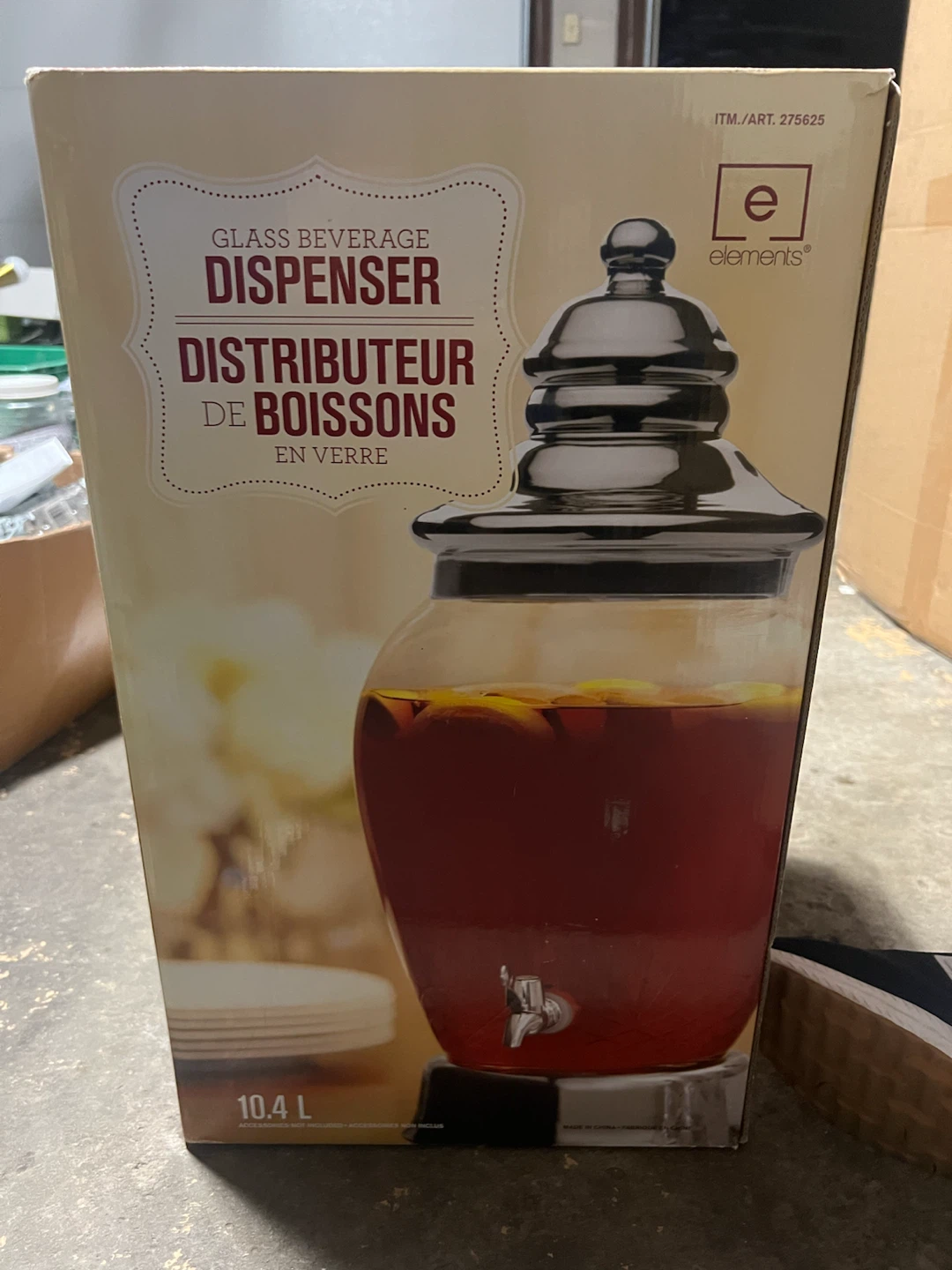Elements Glass Beverage Dispenser 10.4L