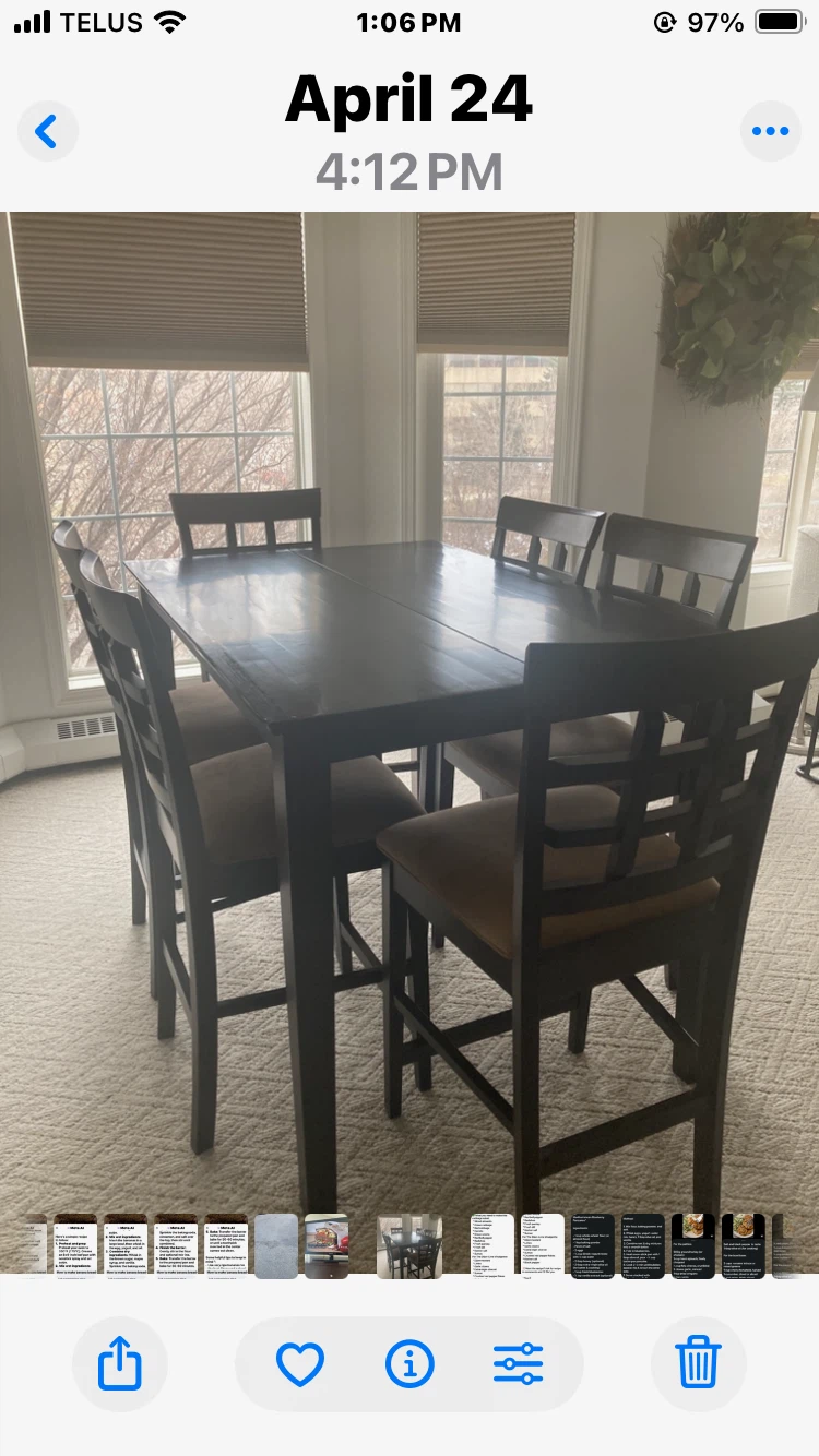 Dark Wood Dining Table with 4 Chairs
