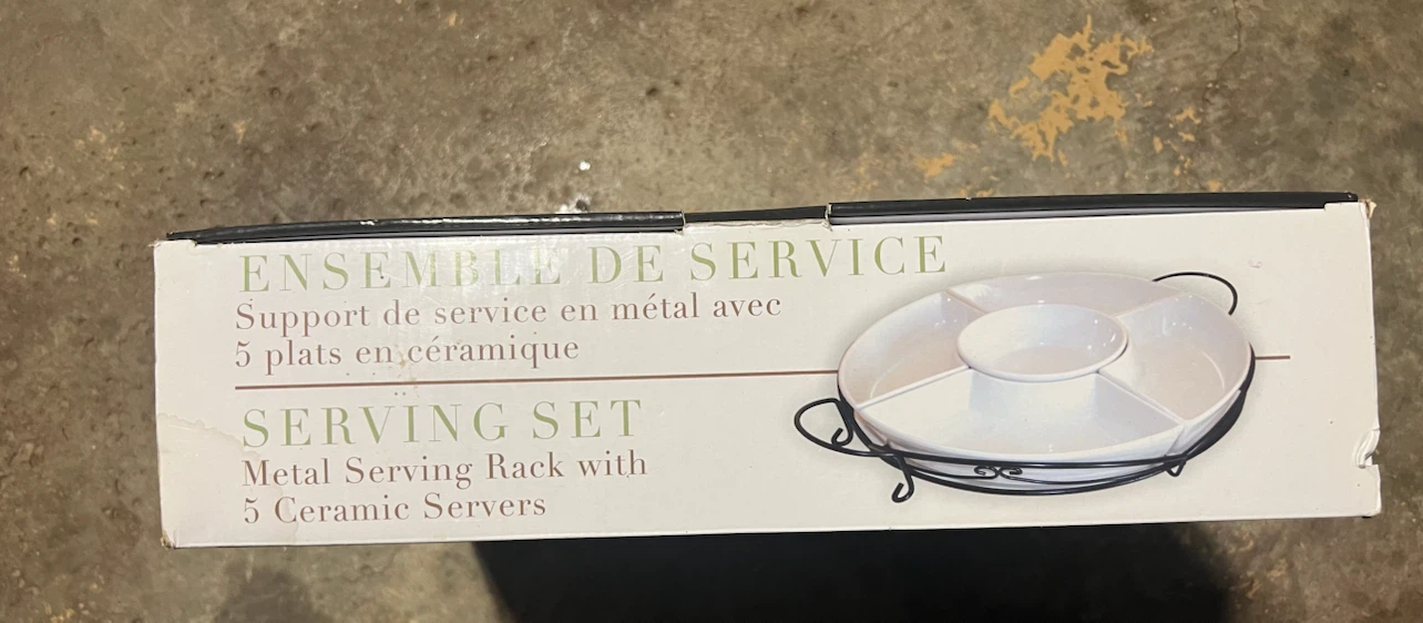 5-Piece Ceramic Serving Set with Metal Rack - photo 3