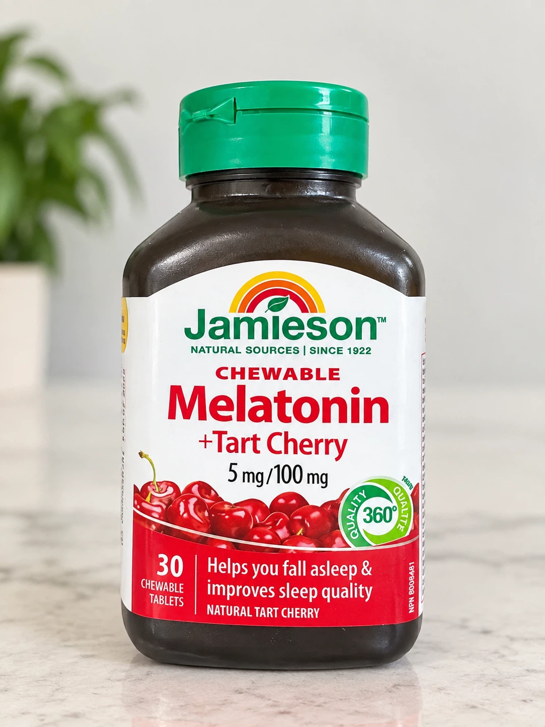 NEW - Jamieson Chewable Melatonin + Tart Cherry 30 Tablets