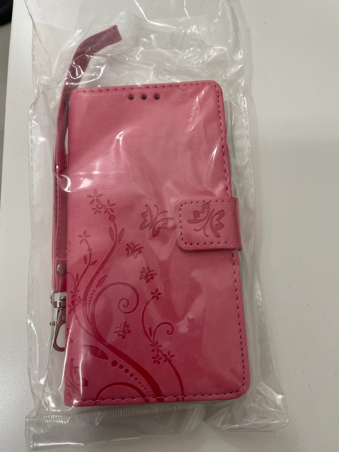 Pink Butterfly Wallet Phone Case- iPhone 12