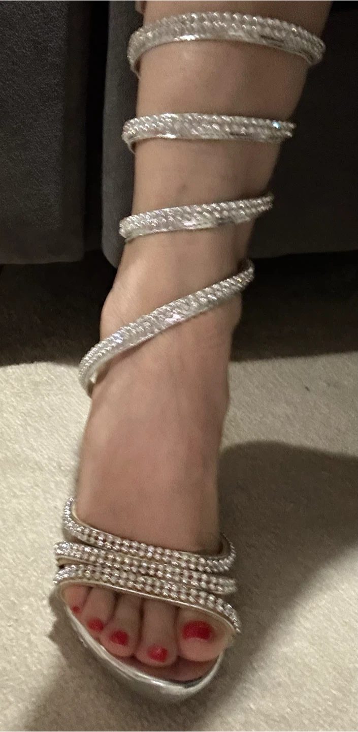 Women's Silver Rhinestone Spiral Heels(5 1/2) - photo 5