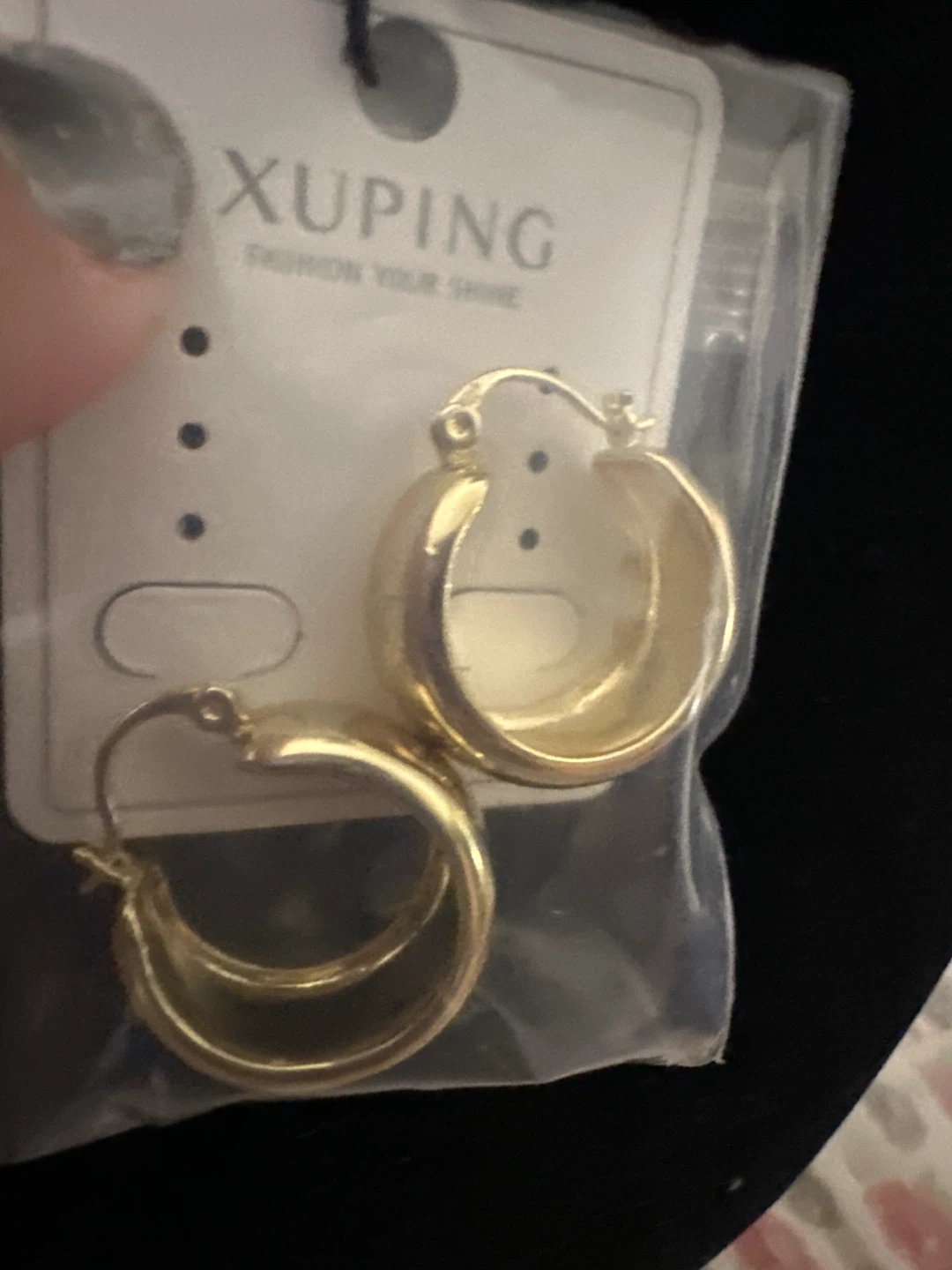 14k Gold Tone laminated Hoop Earrings