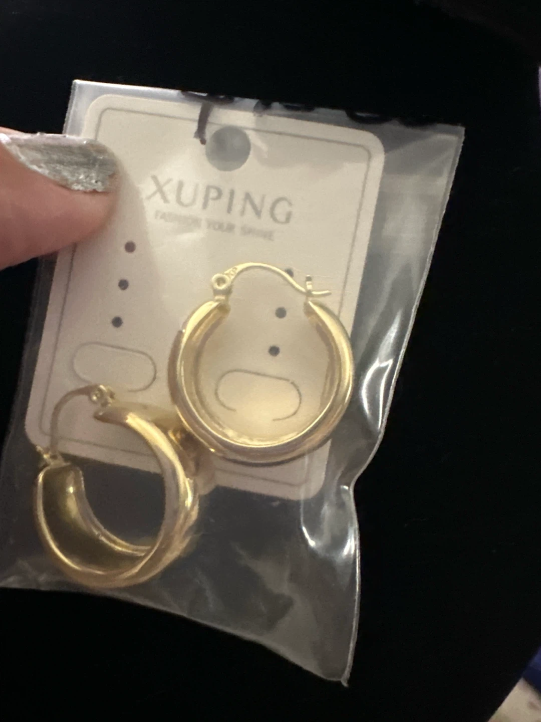 14k Gold Tone laminated Hoop Earrings - photo 2