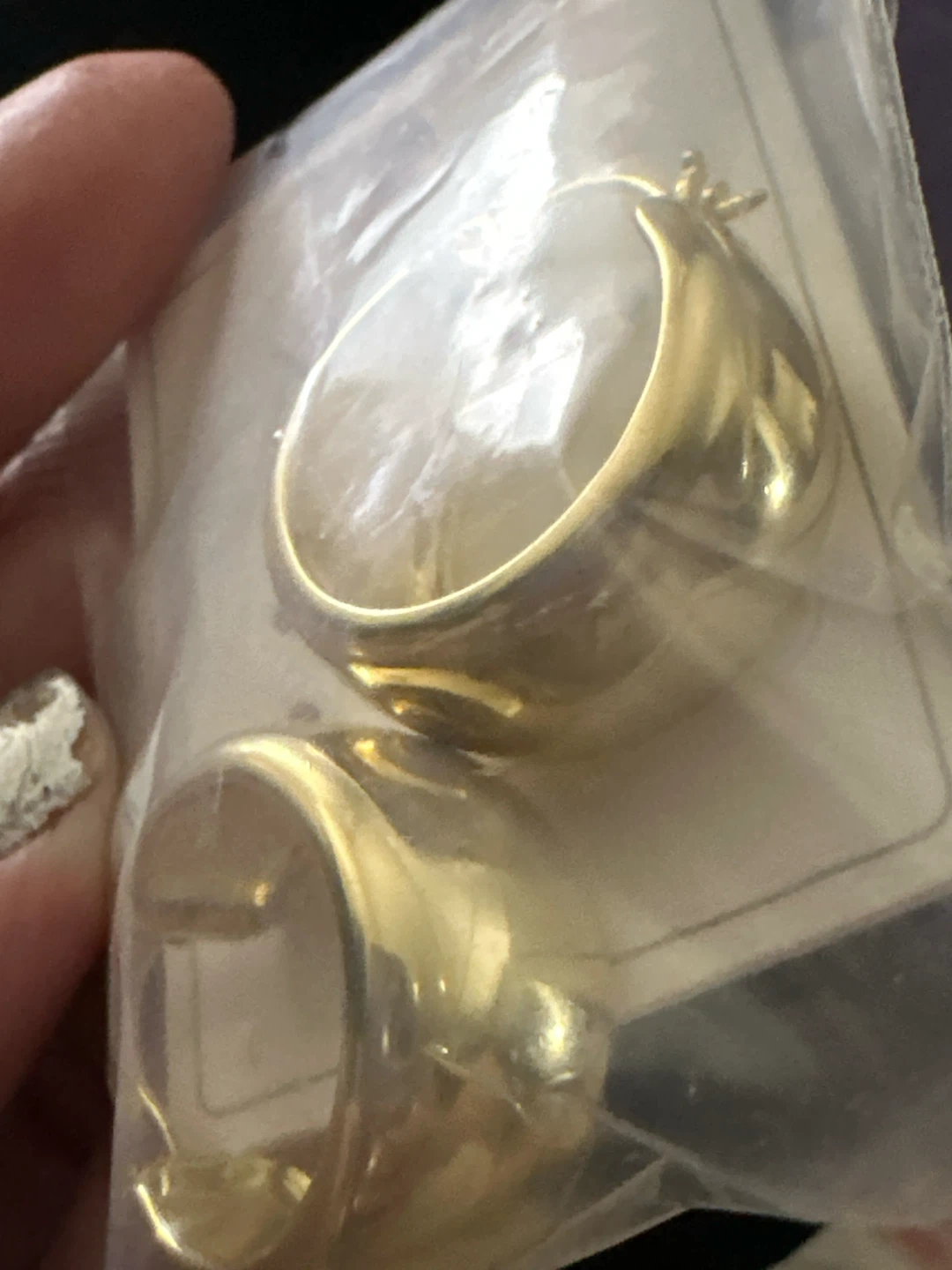 14k Gold Tone laminated Hoop Earrings - photo 3