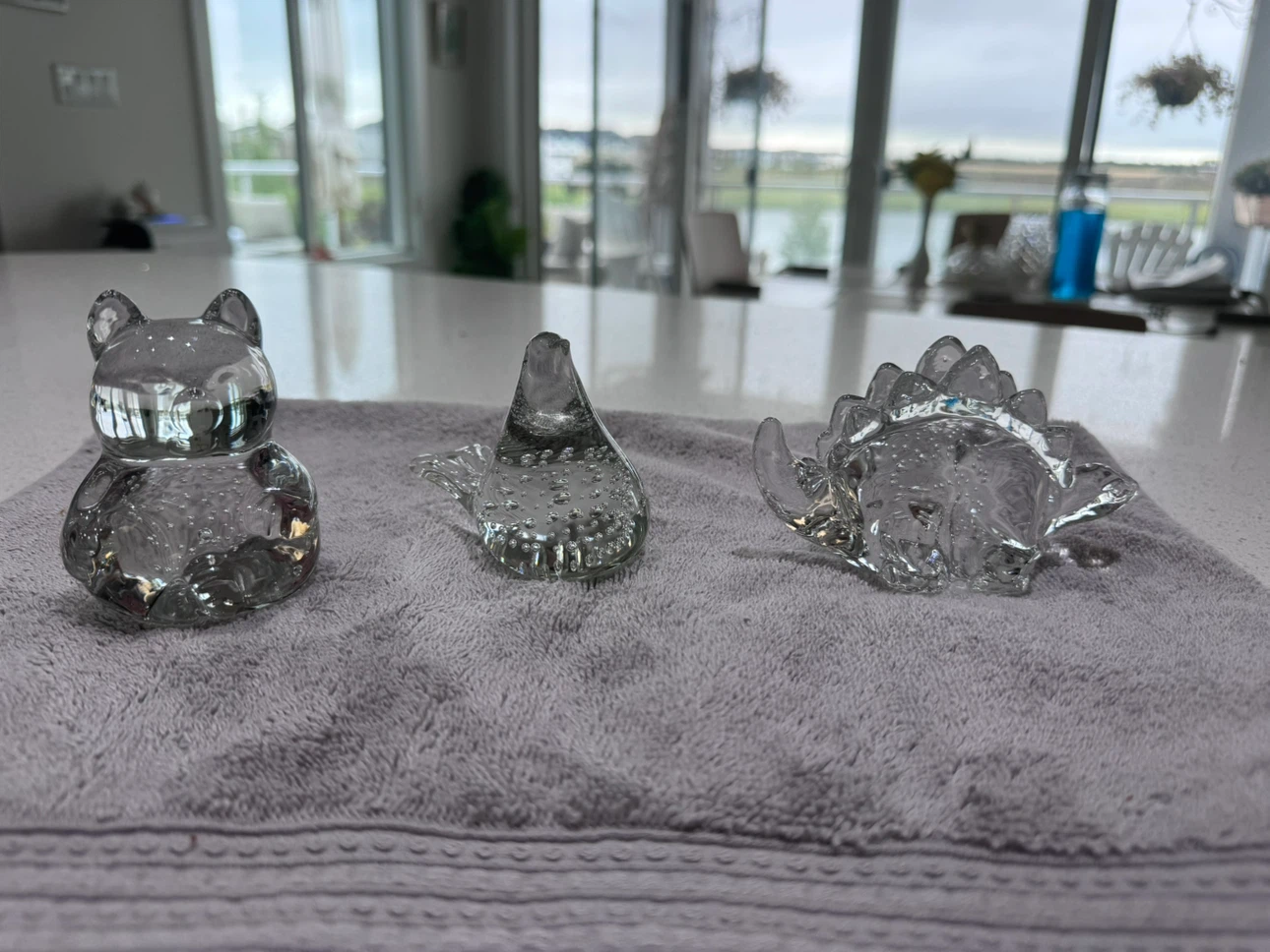 Set of Three Glass Animal Figurines