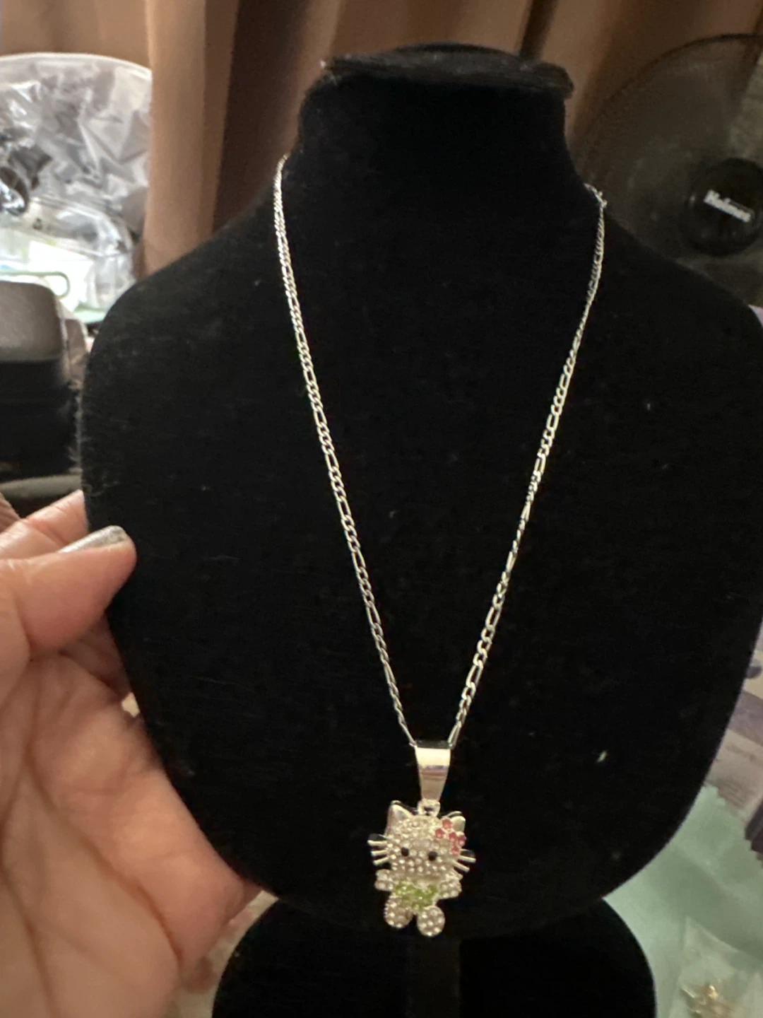 Hello Kitty Rhinestone Pendant Necklace
