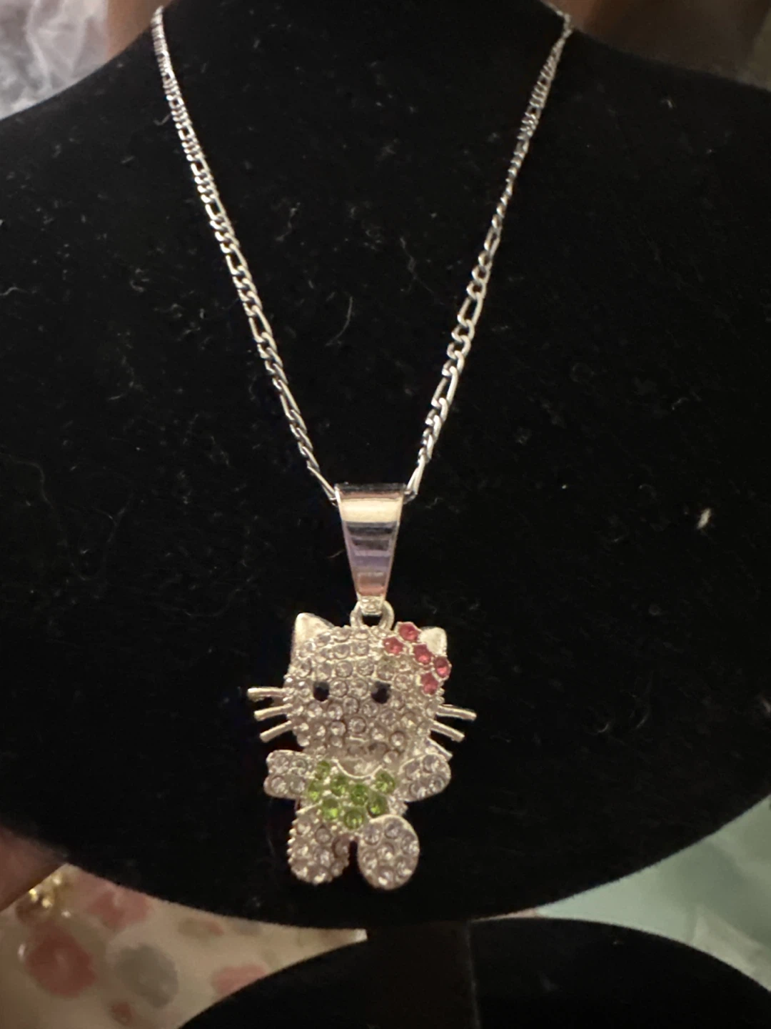 Hello Kitty Rhinestone Pendant Necklace - photo 2