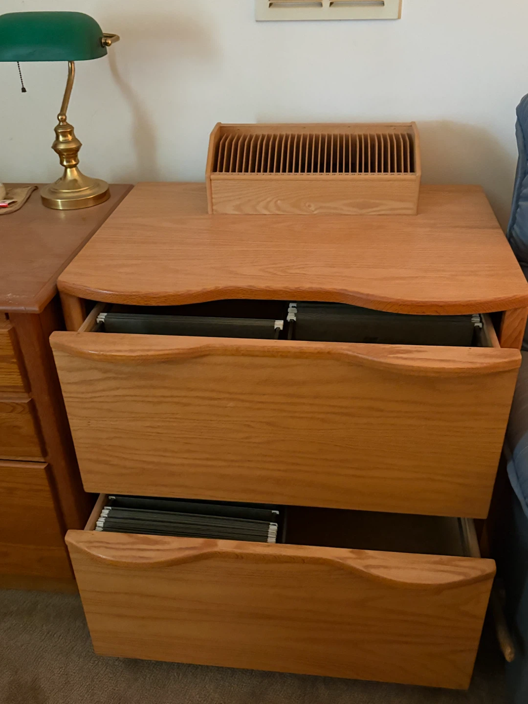 Two-Drawer Oak Filing Cabinet - photo 2