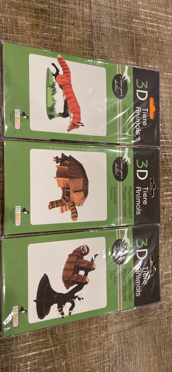 3 Fridolin 3D Paper Model Animal Kits