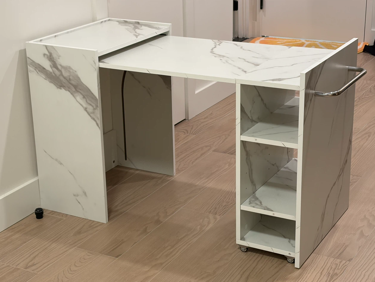 Convertible Marble-Look Dining Table/Desk - photo 2