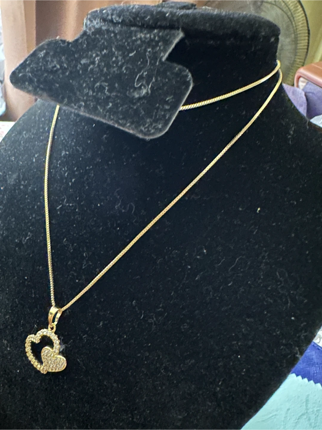 14k Gold Tone laminated Heart Pendant Necklace - photo 2
