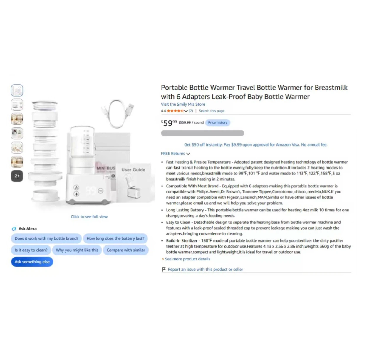 Brand new Portable Bottle Warmer Travel Bottle Warmer