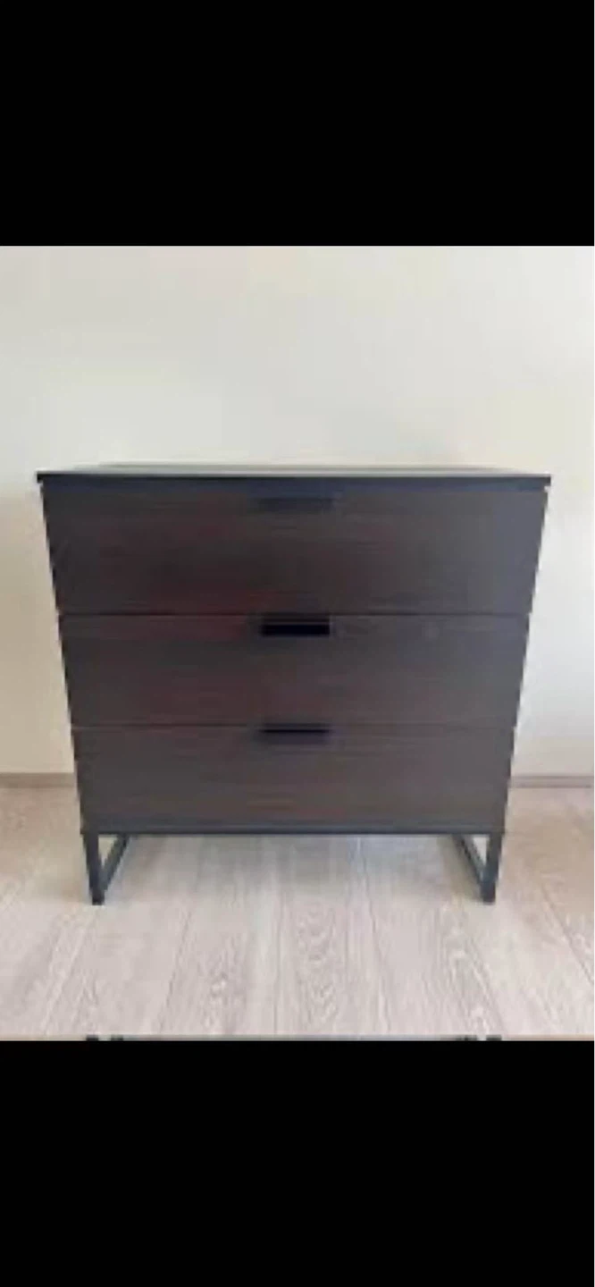 Dark Wood 3-Drawer Dresser