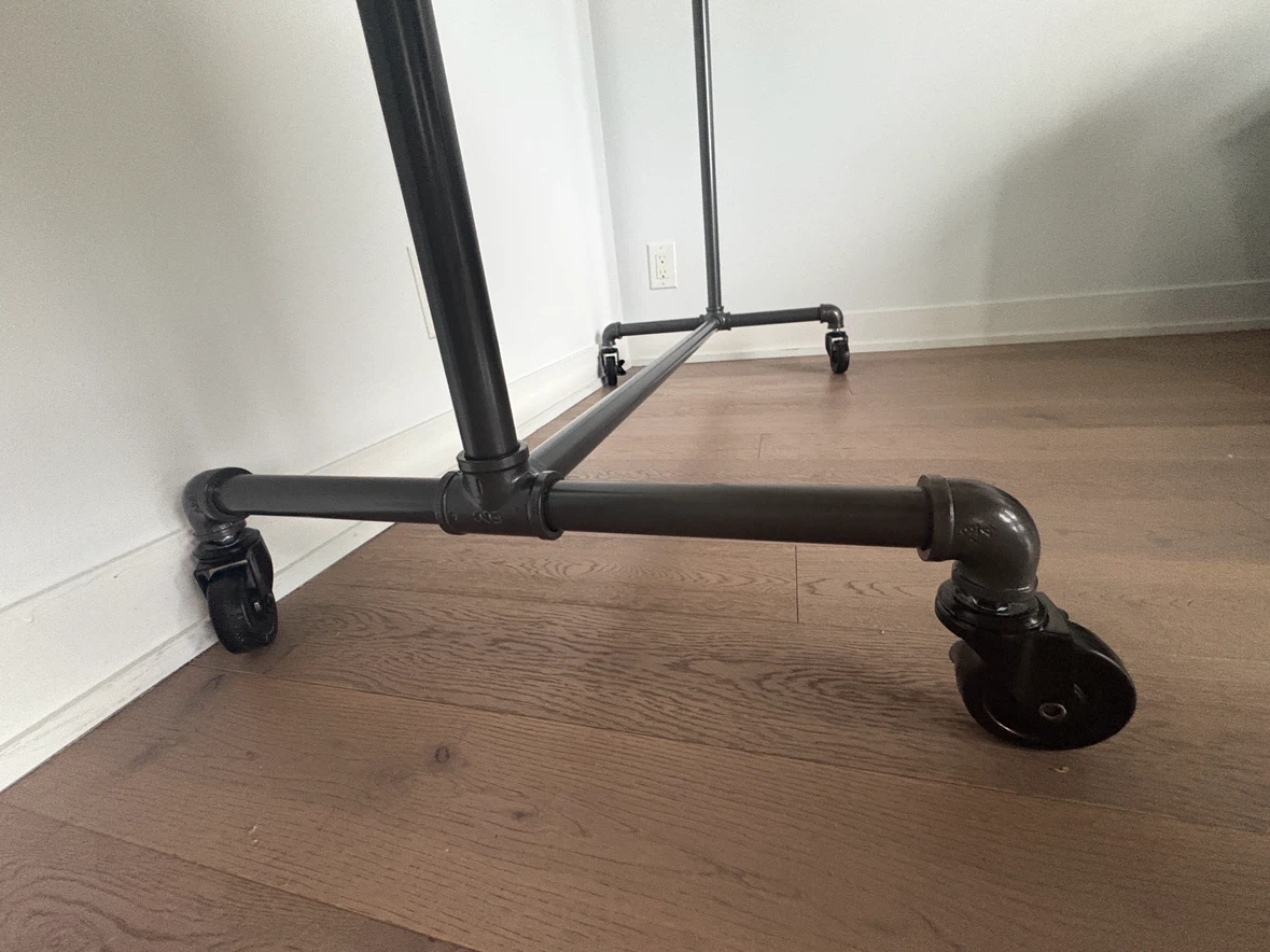 INDUSTRIAL  PIPE ROLLING CLOTHING RACK - photo 5