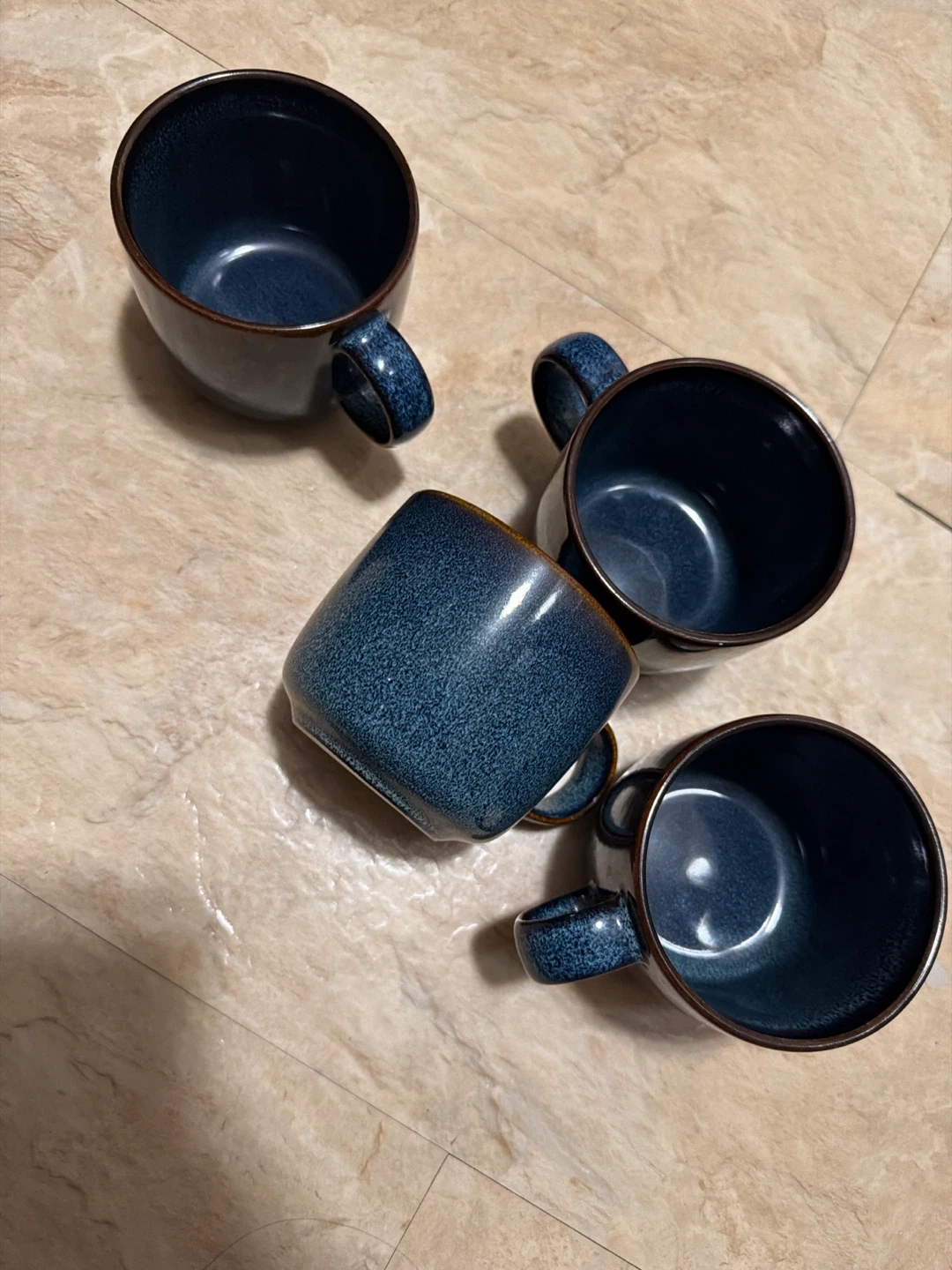 Set of 4 Speckled Blue Stoneware Mugs - photo 2