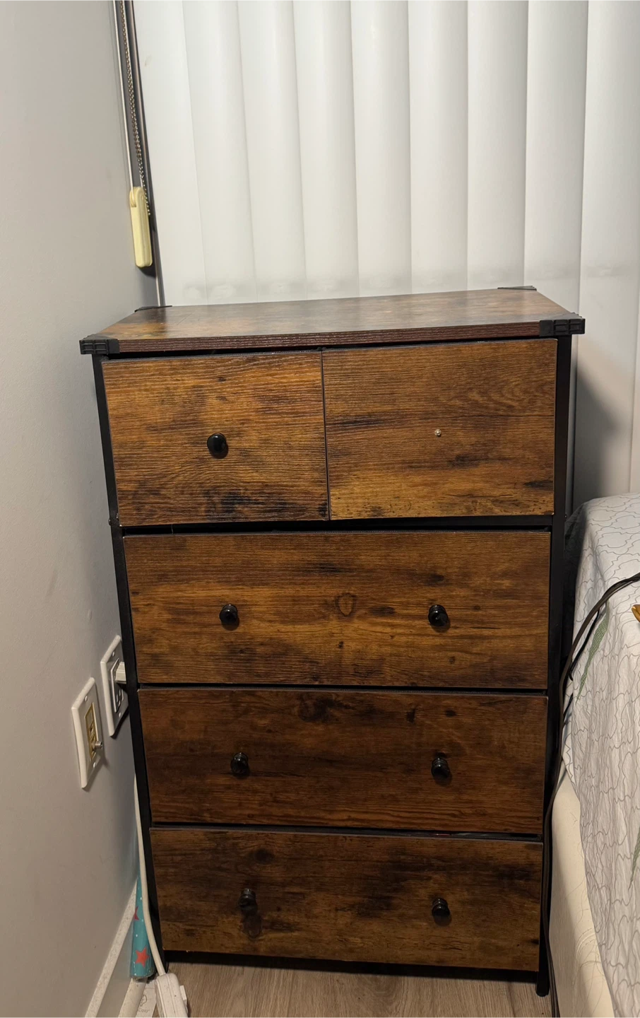 Rustic Fabric 5-Drawer Dresser