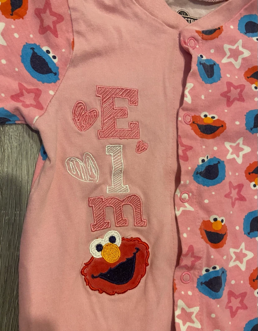 Sesame Street Elmo & Cookie Monster Pink Footed Sleeper 24M - photo 4