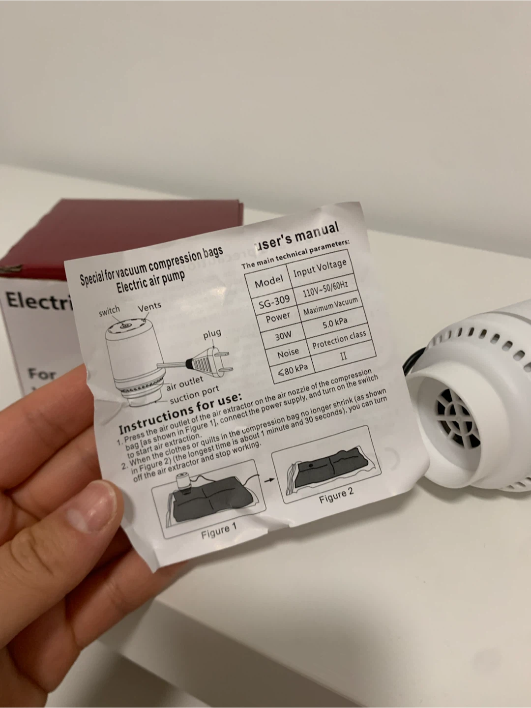 Meiqi Home Electric Vacuum Pump for Storage Bags - photo 3