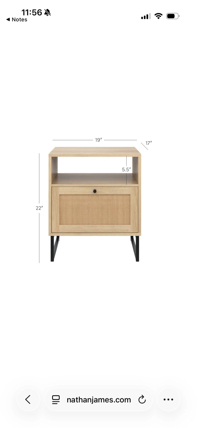 Modern Wood and Rattan Nightstands (2x) - photo 4