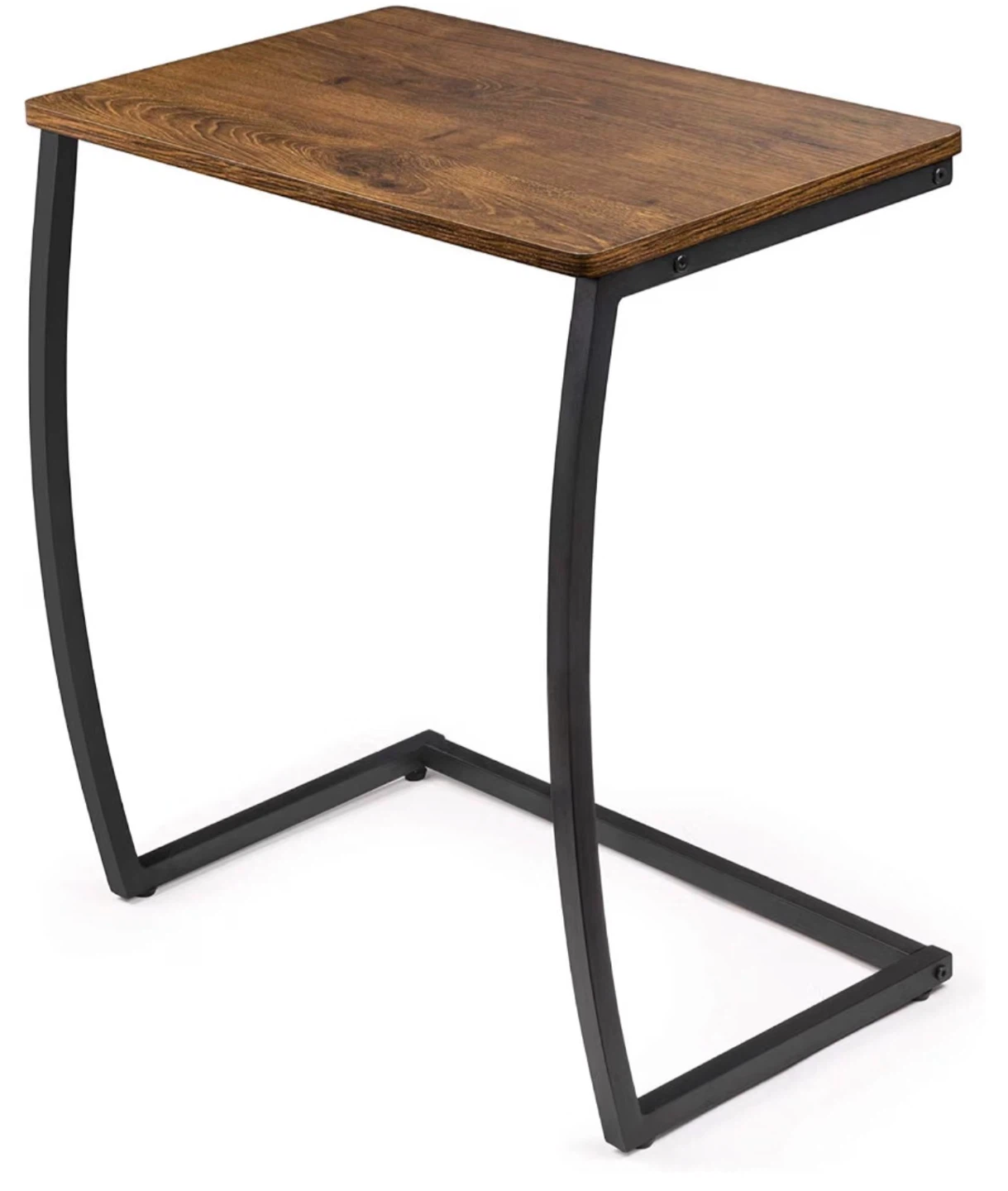 Rustic Wood C-Shaped Side Table - photo 4