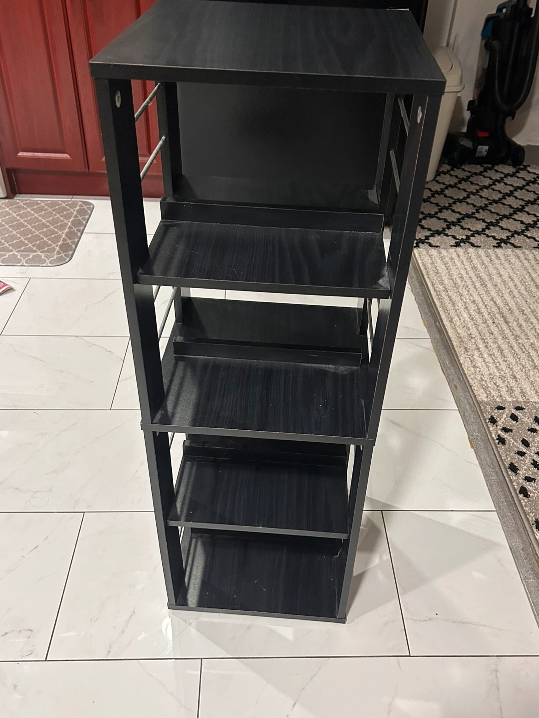 Black 4-Tier Slim Storage Shelf