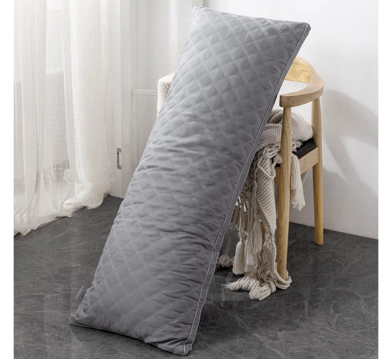 LEEDEN Grey Body Pillow 21x54 - photo 3