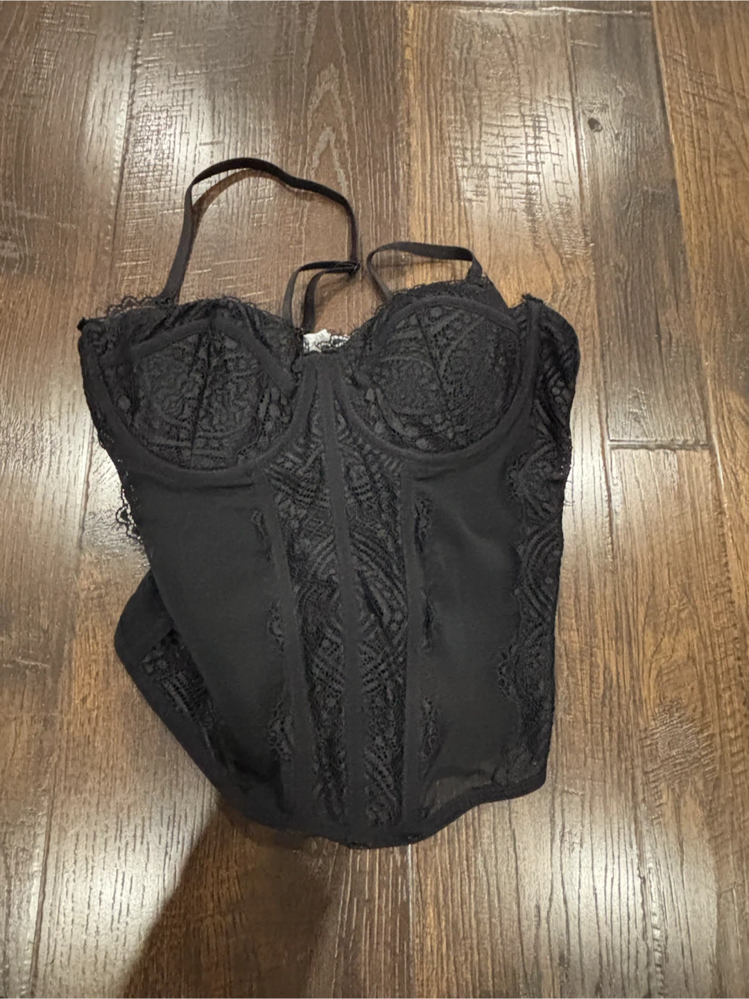 Garage Black Lace Corset Top