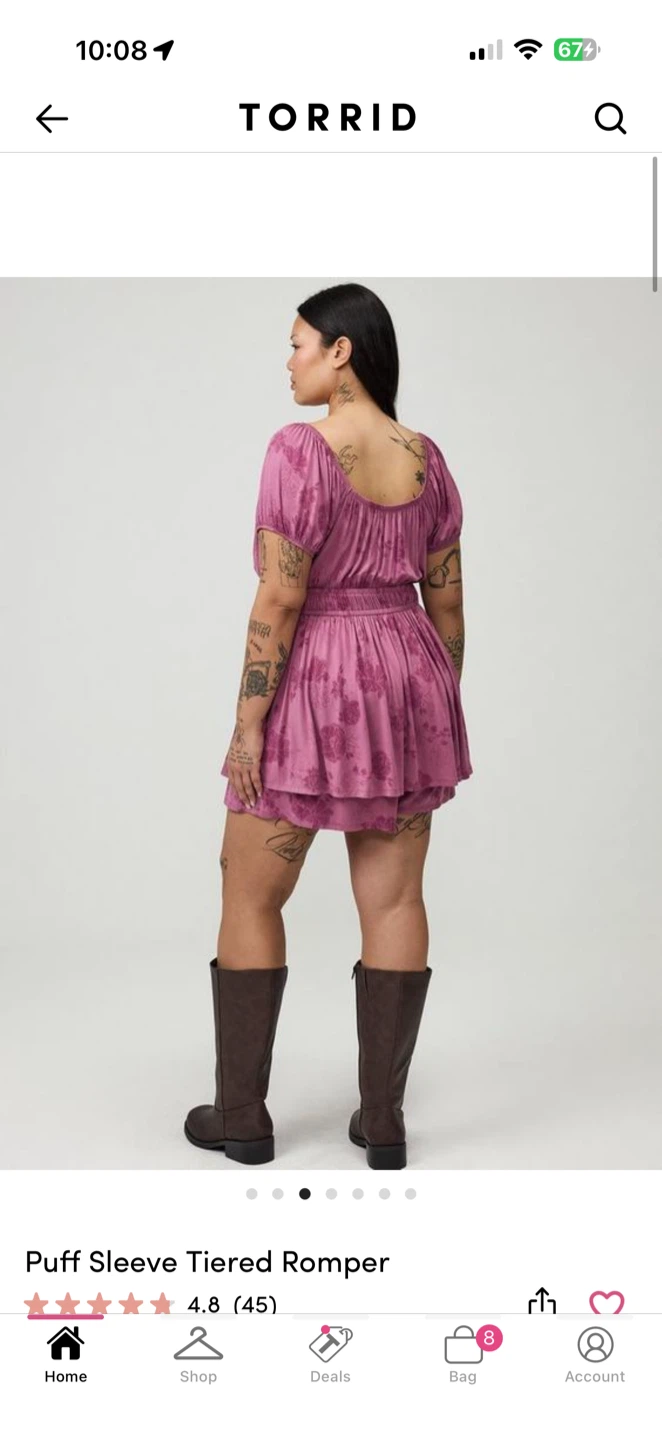 Torrid Puff Sleeve Tiered Romper - photo 2