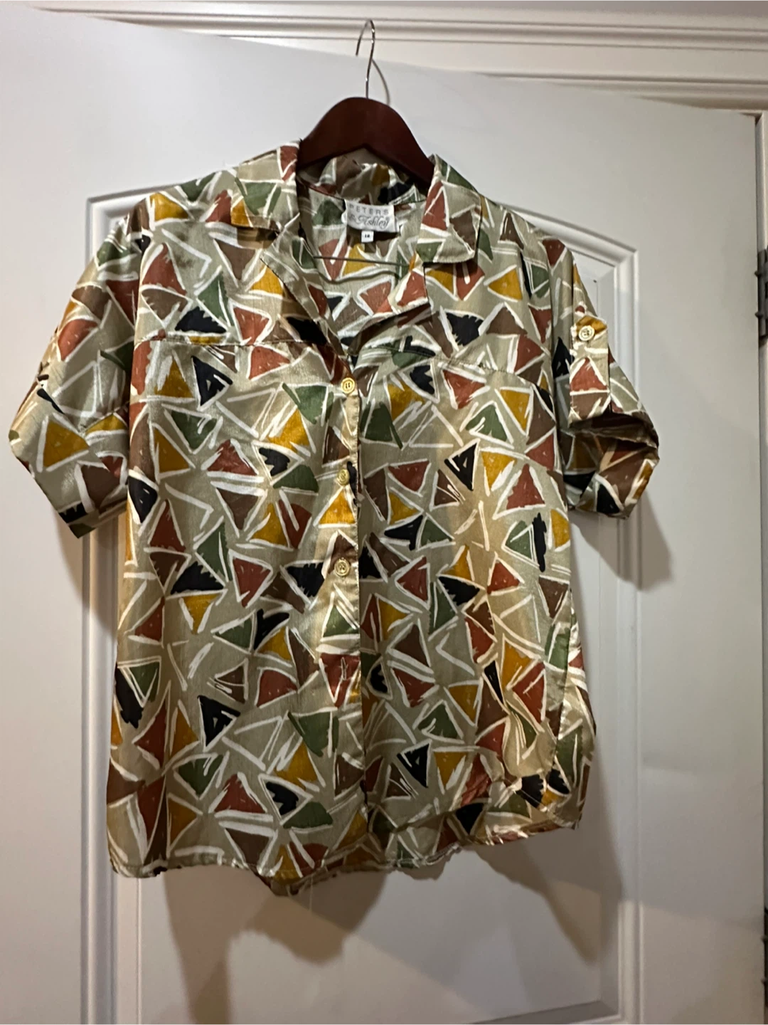 Peters & Ashley Geometric Print Button-Down Shirt