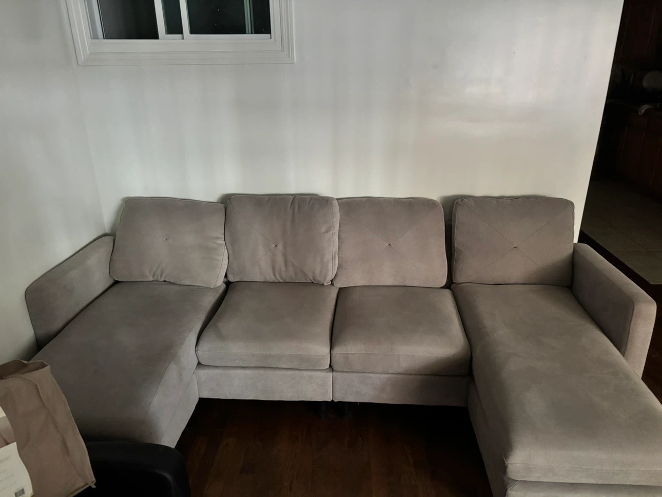 Light Gray Sectional Sofa with Chaise - photo 3