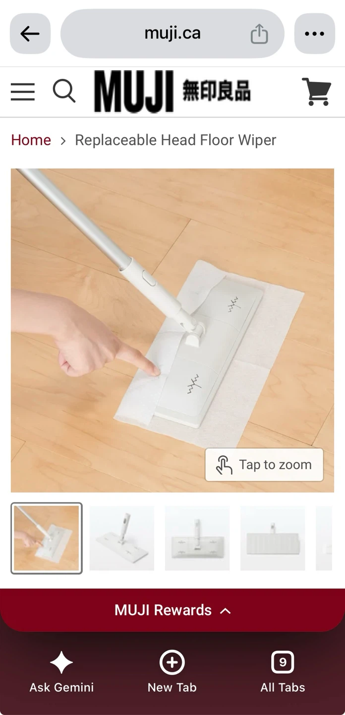 Muji mop set ( comes with a new mop)